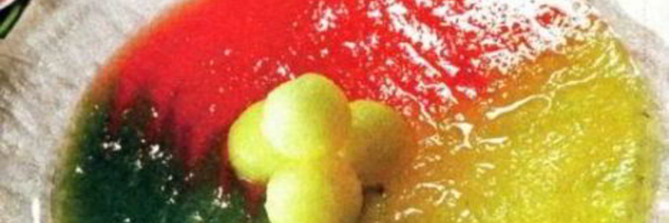 Десерт из киви, арбуза и дыни