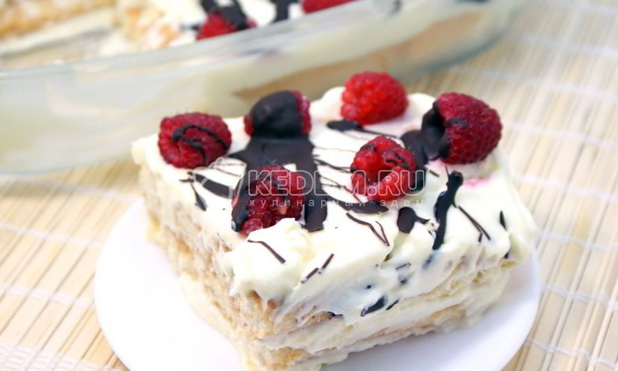 Рецепт десерта с малиной сливочное лето