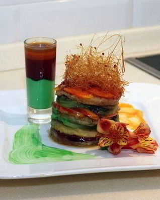 Фрукты-фламбе с карамелью