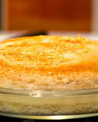 Карамельный творожный пудинг