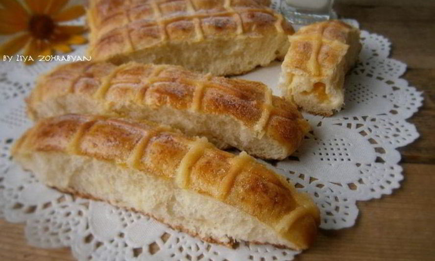 Рецепт булочек с заварным кремом и персиком