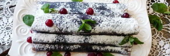 черничные блинчики с кремом из маскарпоне