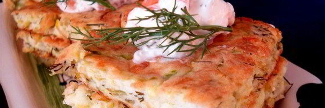 Флан из кабачков с кремом из форели