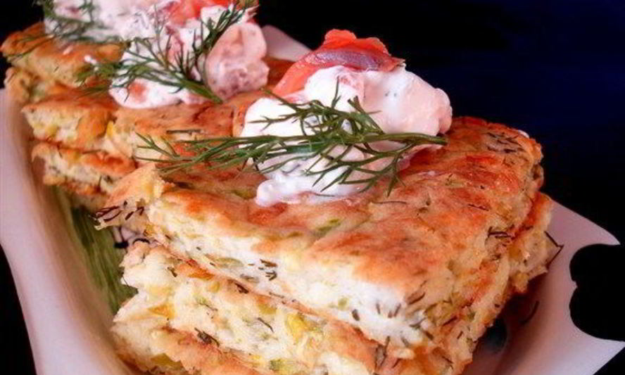 Рецепт флана из кабачков с кремом из форели