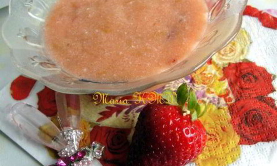 Рецепт клубнично-ревеневого фламмери — десертного крема