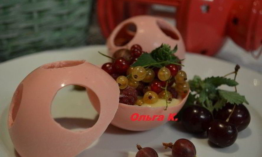 Рецепт клубничных шоколадных шаров с лимонным кремом