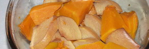 крем-пюре из запеченых тыквы, айвы и яблока