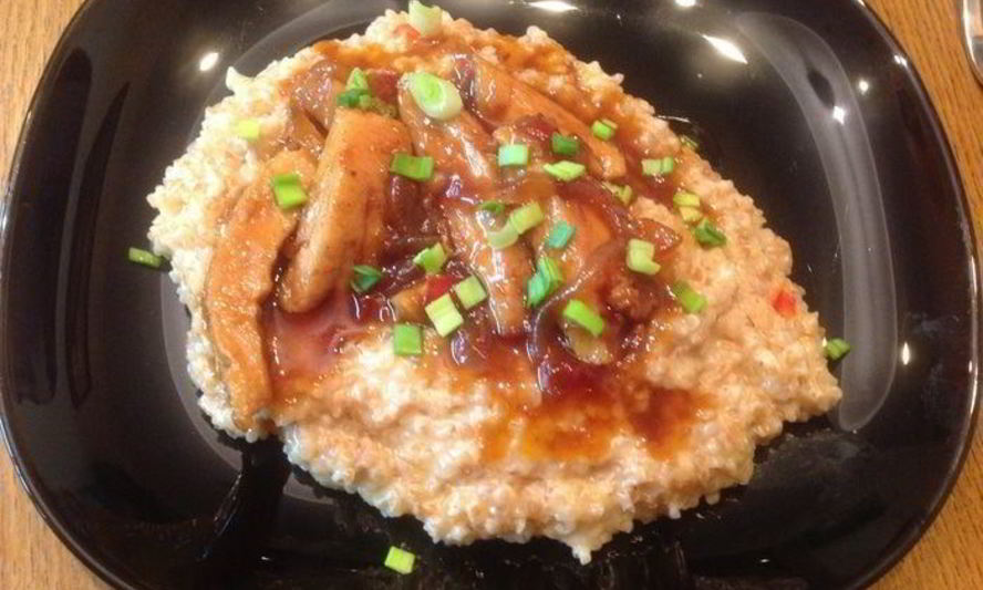 Рецепт курицы в соусе с кремовой кашей