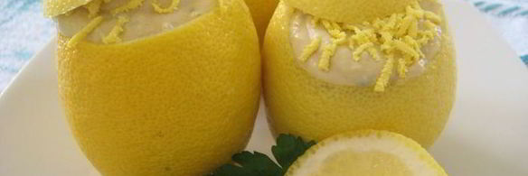 лимоны, фаршированные кремом из тунца