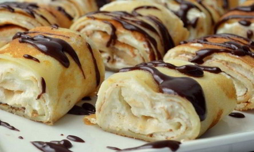 Рецепт рулетиков из блинов с творожным кремом