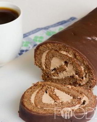 Шоколадный рулет с шоколадным кремом