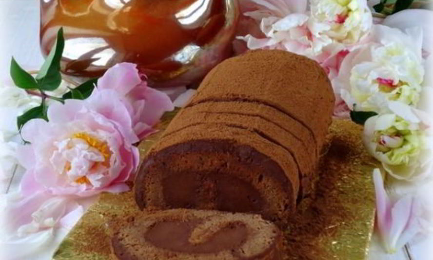 Рецепт шоколадного рулета с трюфельным кремом