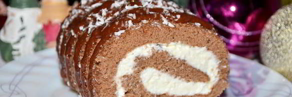 шоколадный рулет с творожным кремом