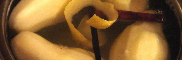 винные груши с кремом муслин на слоеном тесте