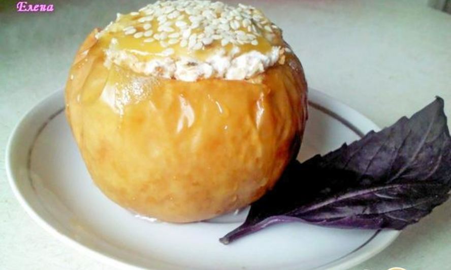 Рецепт яблока запеченного со сметанным кремом