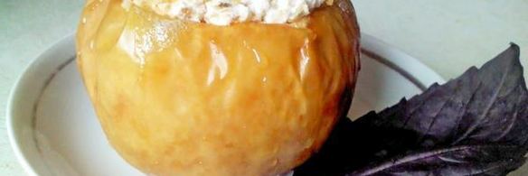 яблоко запеченное со сметанным кремом