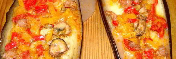 мильфей из баклажанов с морепродуктами