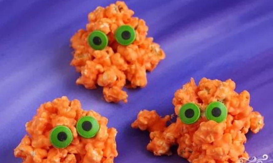 Рецепт монстров из попкорна на хэллоуин