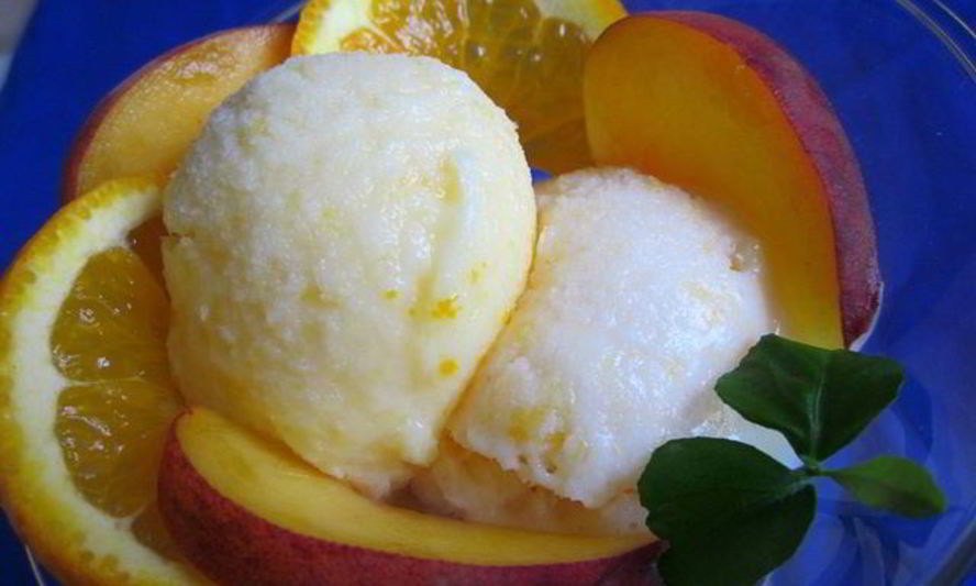 Рецепт апельсинового и персикового мороженого