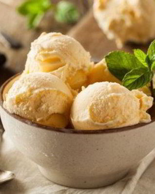 Мандариновое мороженое со сгущенным молоком