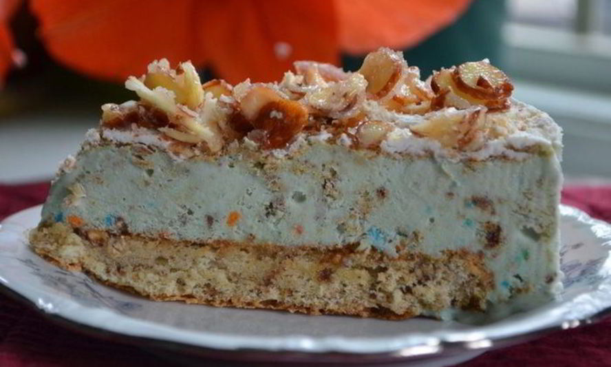 Рецепт миндального хрустящего торта-мороженого