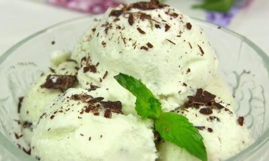 Рецепт мороженого с мятой и шоколадом
