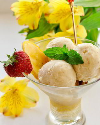 Постное банановое мороженое