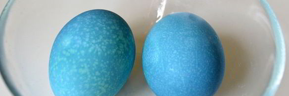 красим пасхальные яйца в синий цвет в соке краснокочанной капусты