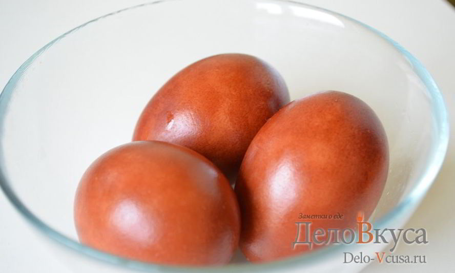 Рецепт красима пасхальные яйца в цвет охра в луковой шелухе