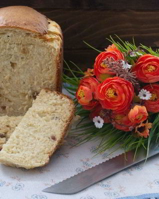 Кулич творожный в хлебопечке