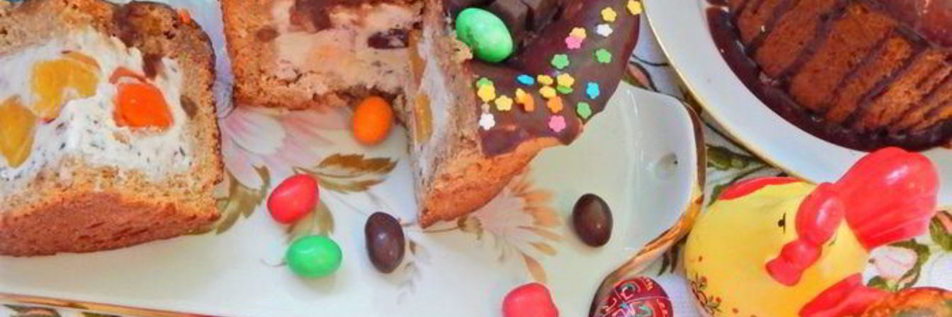 Шоколадный кулич с пломбиром