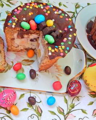 Шоколадный кулич с пломбиром