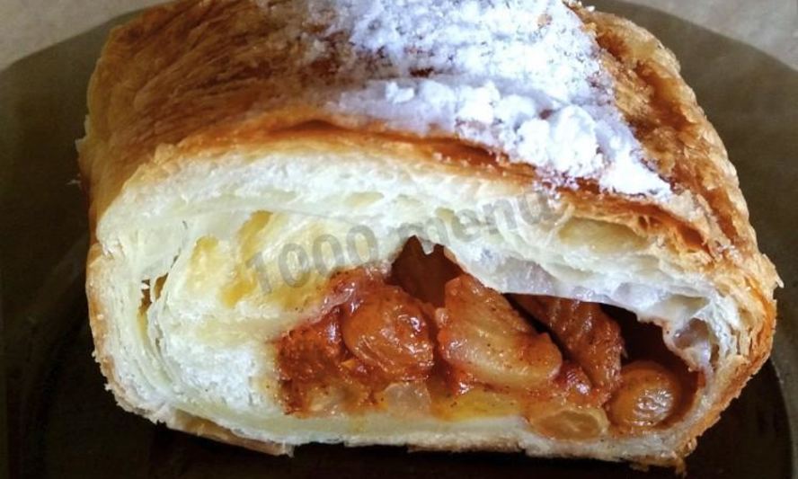 Рецепт штруделя к пасхальному столу из слоеного теста