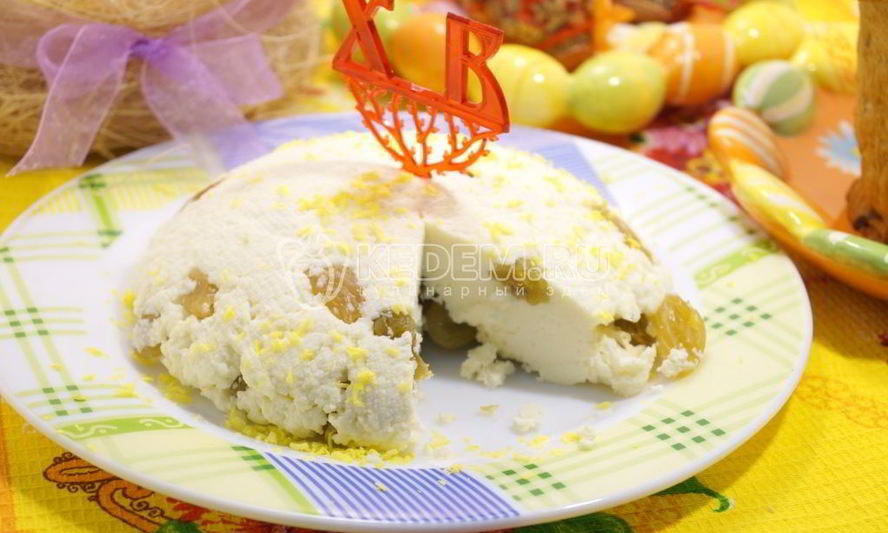 Рецепт сырной пасхи с изюмом
