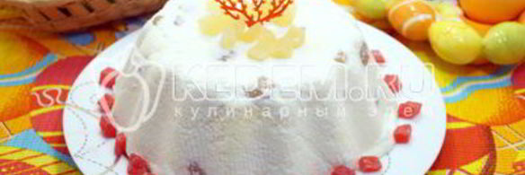 творожная пасха с изюмом без яиц