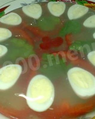 Перепелиные яйца в желе