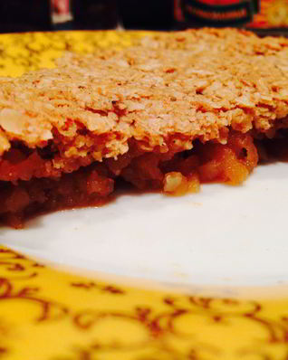 Постный яблочный крамбл с геркулесом