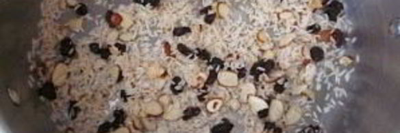 рисовый пудинг с изюмом и миндалем