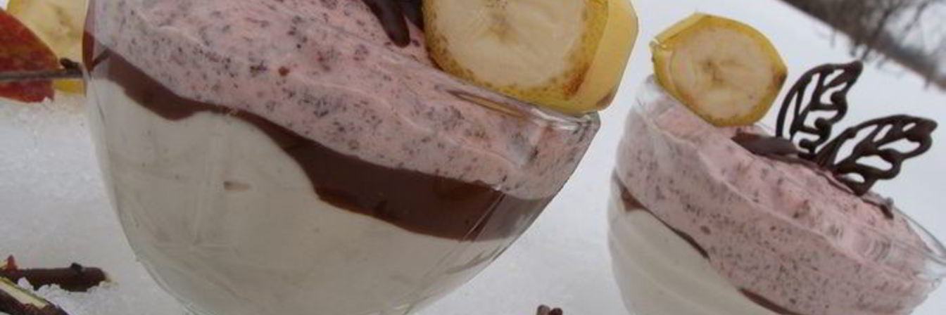 Творожный десерт Клубника и банан