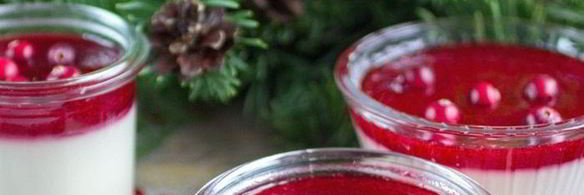 ванильная панна котта с клюквенным соусом