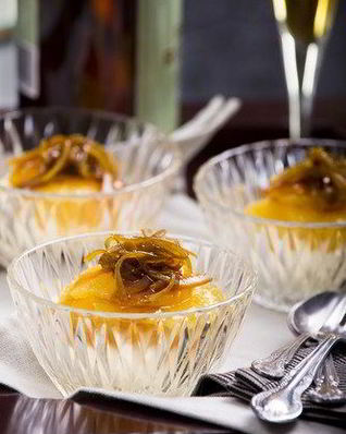 Ванильный рисовый пудинг с глазированными апельсинами