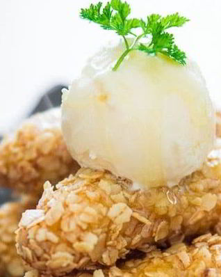 Жареные бананы в овсяных хлопьях