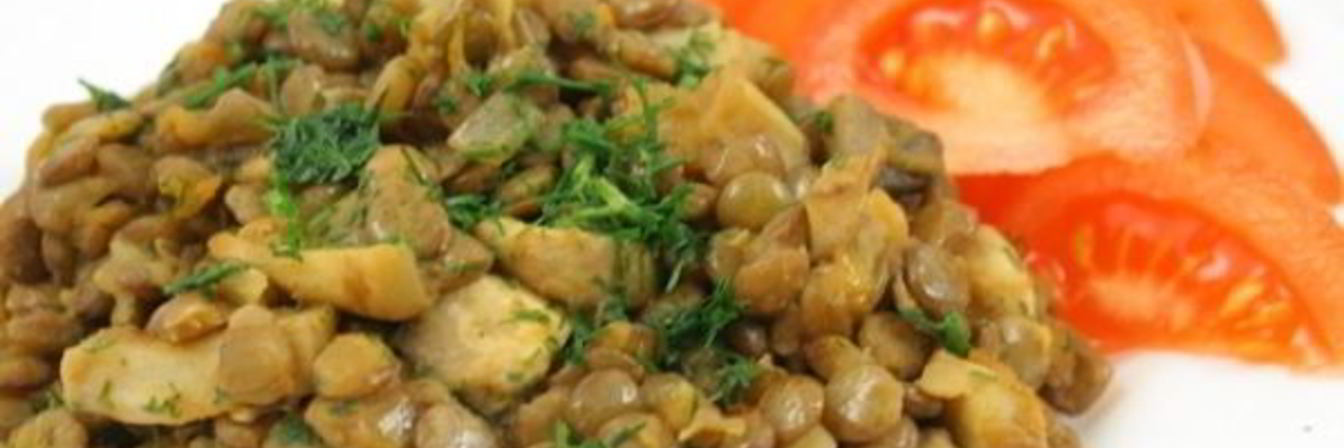 Чечевица с грибами