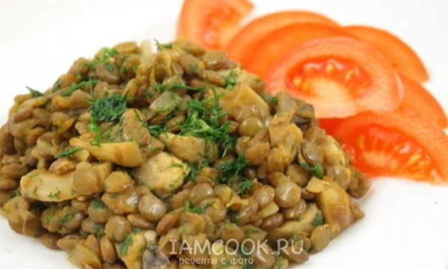 Рецепт чечевицы с грибами