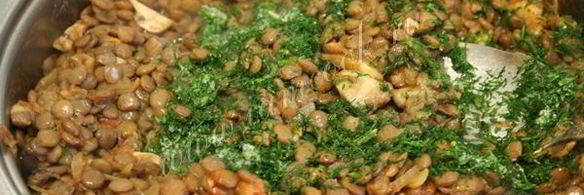 чечевица с грибами