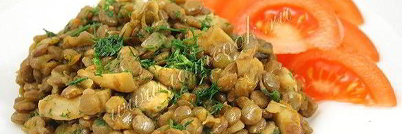чечевица с грибами