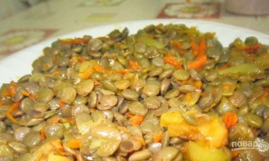 Рецепт чечевицы желтой на сковороде