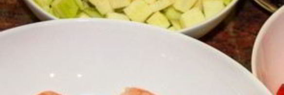 черный рис с креветками