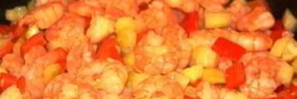 черный рис с креветками