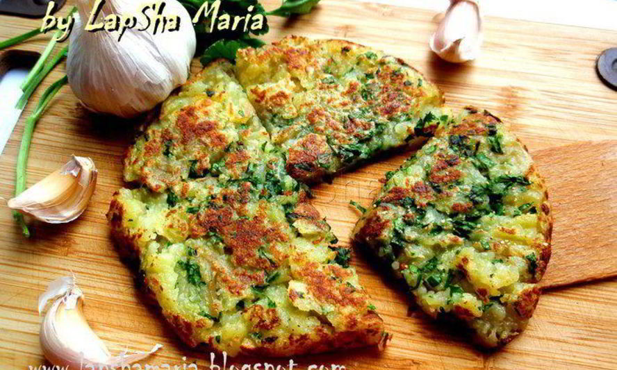 Рецепт чесночного картофеля с зеленью петрушки